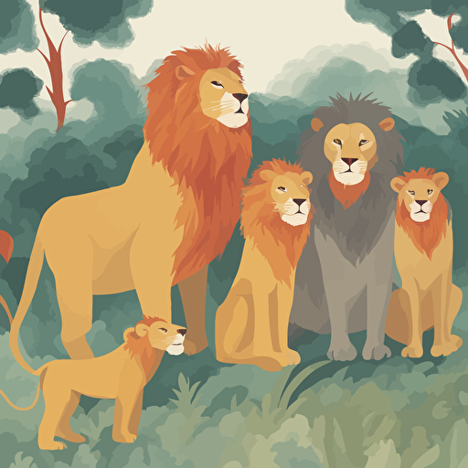 a family of lions