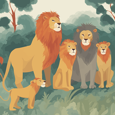 a family of lions