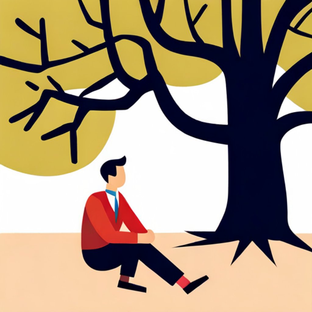 a person sitting under a tree