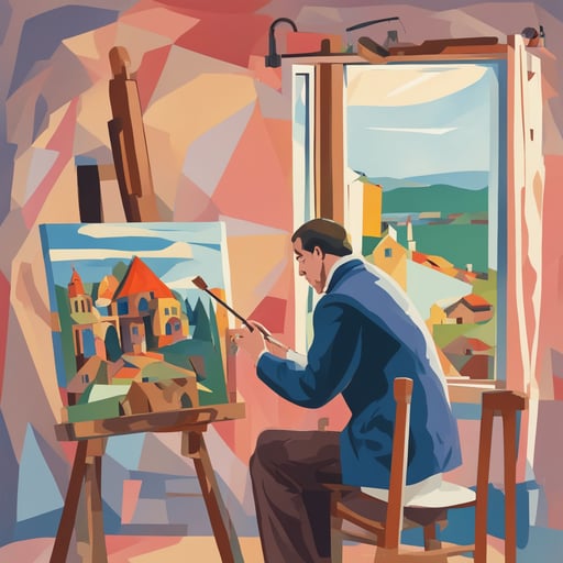 a person painting a picture