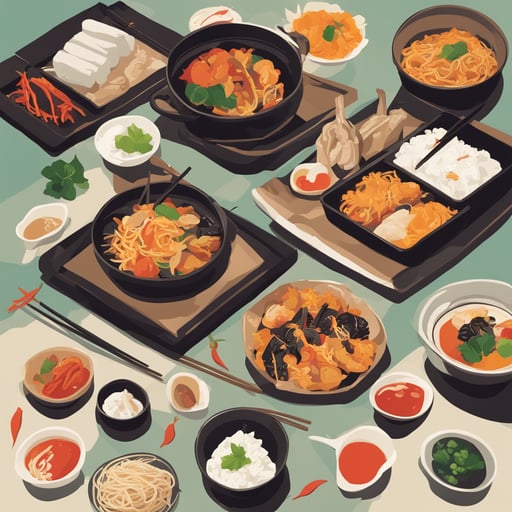 an asian cuisine meal