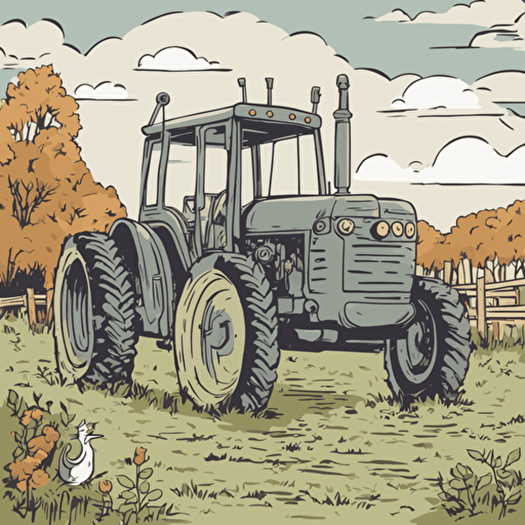 a tractor on a farm