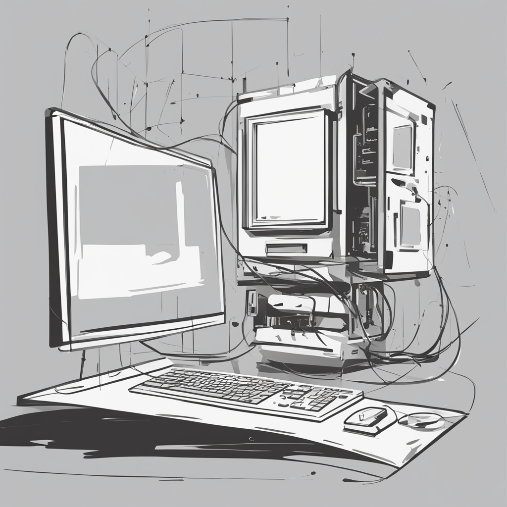 a diagram of a computer connected to a server