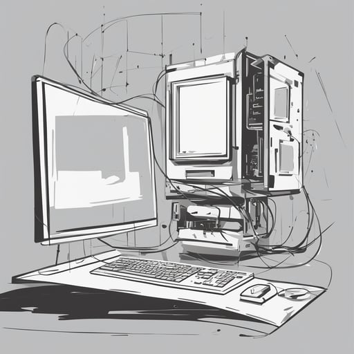 a diagram of a computer connected to a server