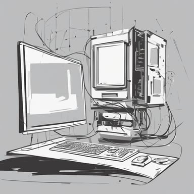a diagram of a computer connected to a server