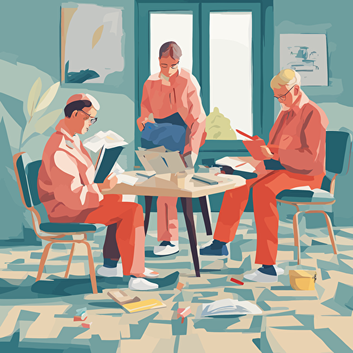 a team checking items off a list