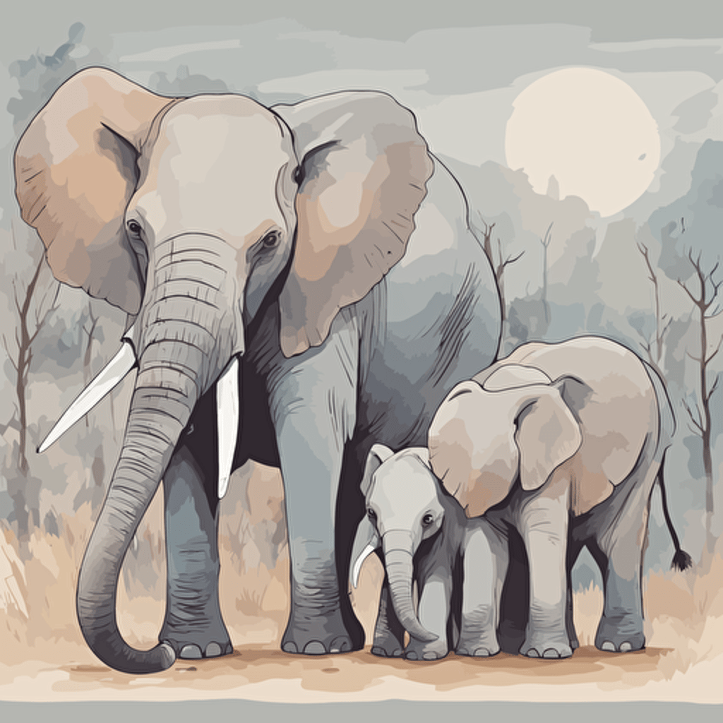 a family of elephants
