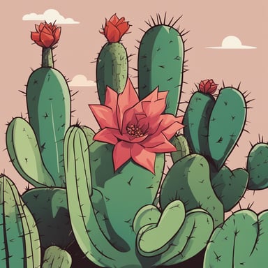 a cactus with a flower