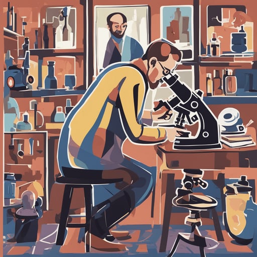 a researcher using a microscope