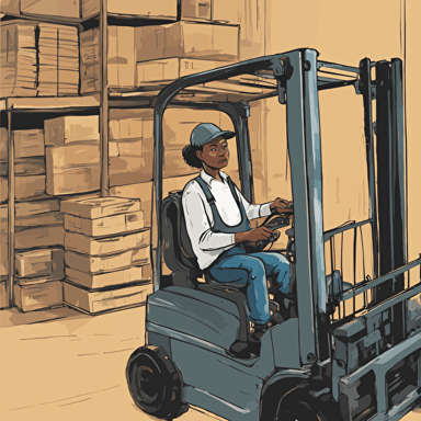 a person operating a forklift