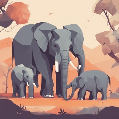 a family of elephants