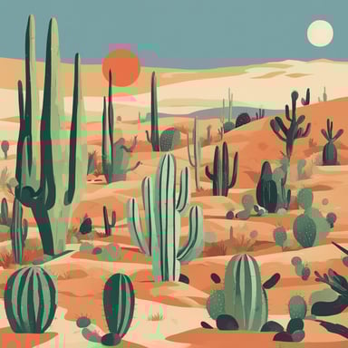 a collection of cacti in the desert