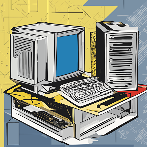 a diagram of a computer connected to a server