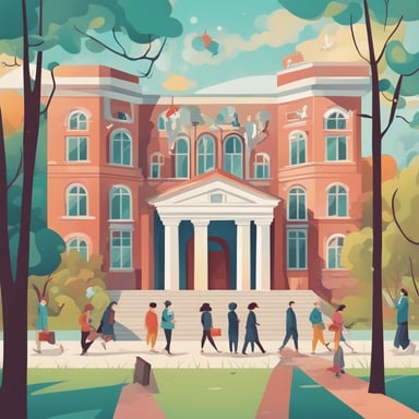 people walking in a college campus