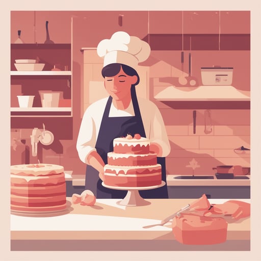 a person baking a cake