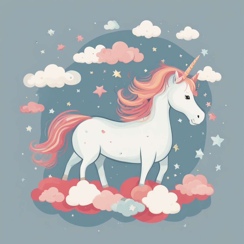 a unicorn on a cloud