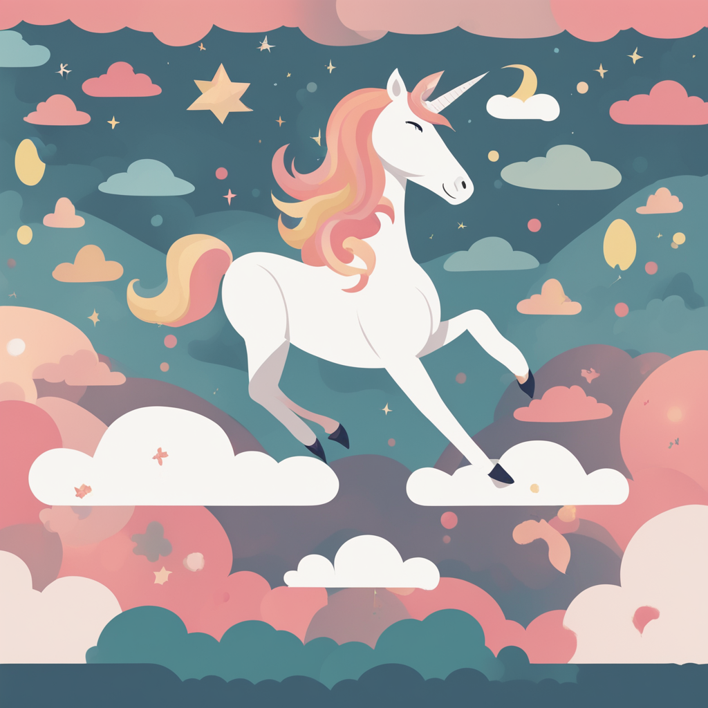 a unicorn on a cloud