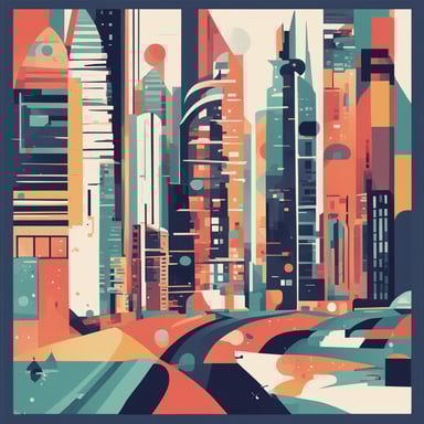 a futuristic cityscape