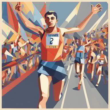 a person passing the finish line