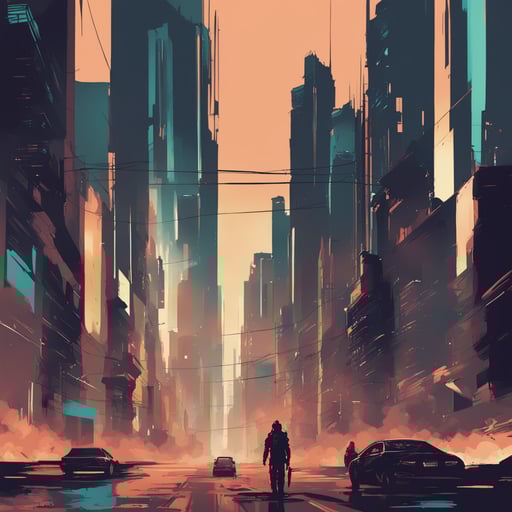 a futuristic cityscape