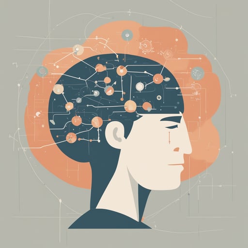 a person with their brain shown connected to a diagram