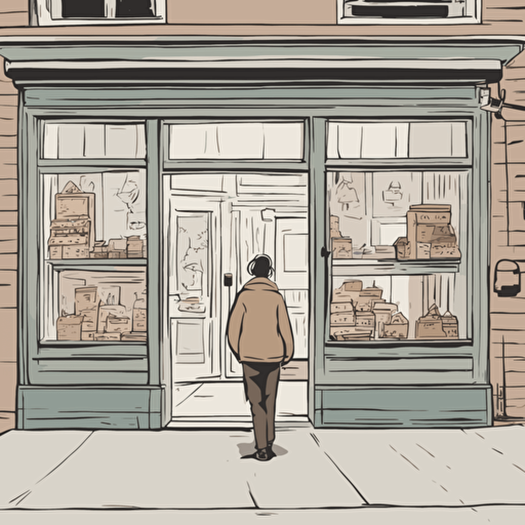 a person standing in front of a store