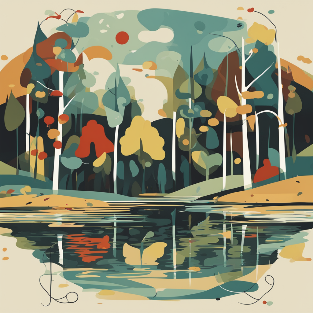 a forest with a river