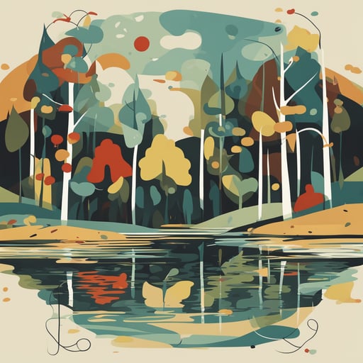 a forest with a river