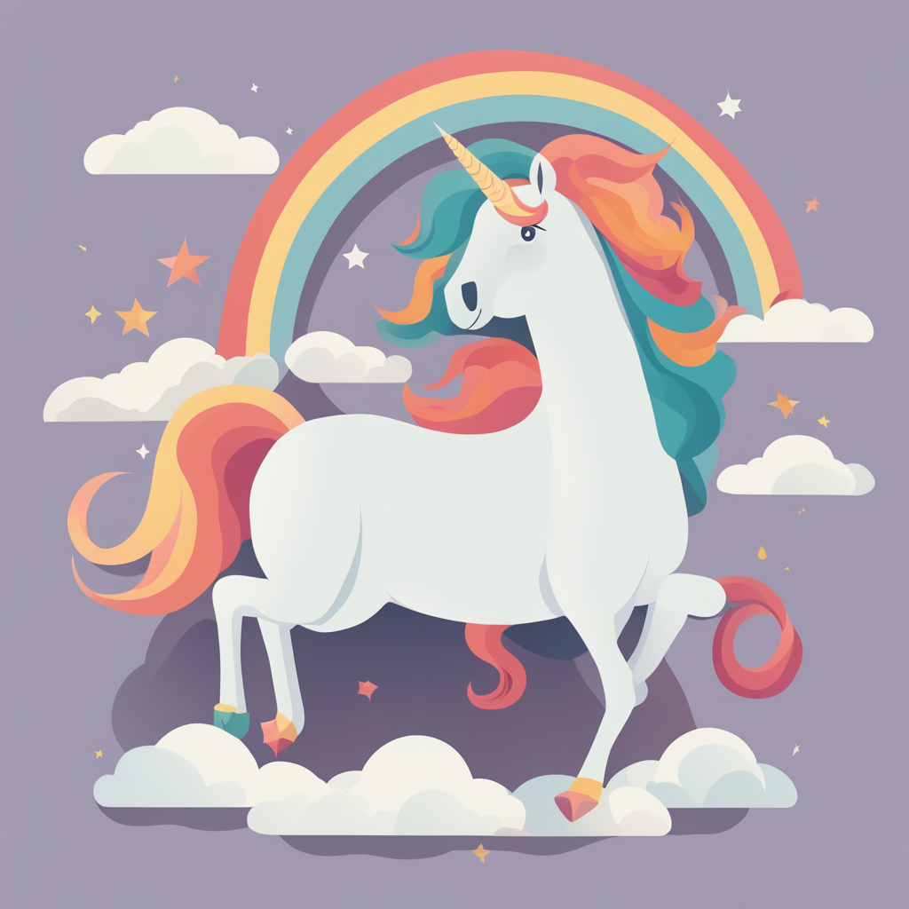 a unicorn on a cloud