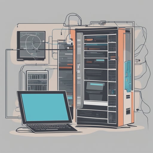 a diagram of a computer connected to a server