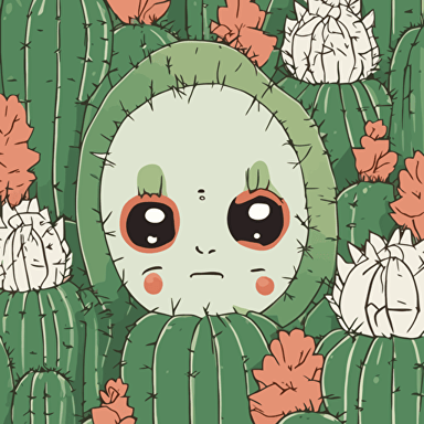 a cactus with a face