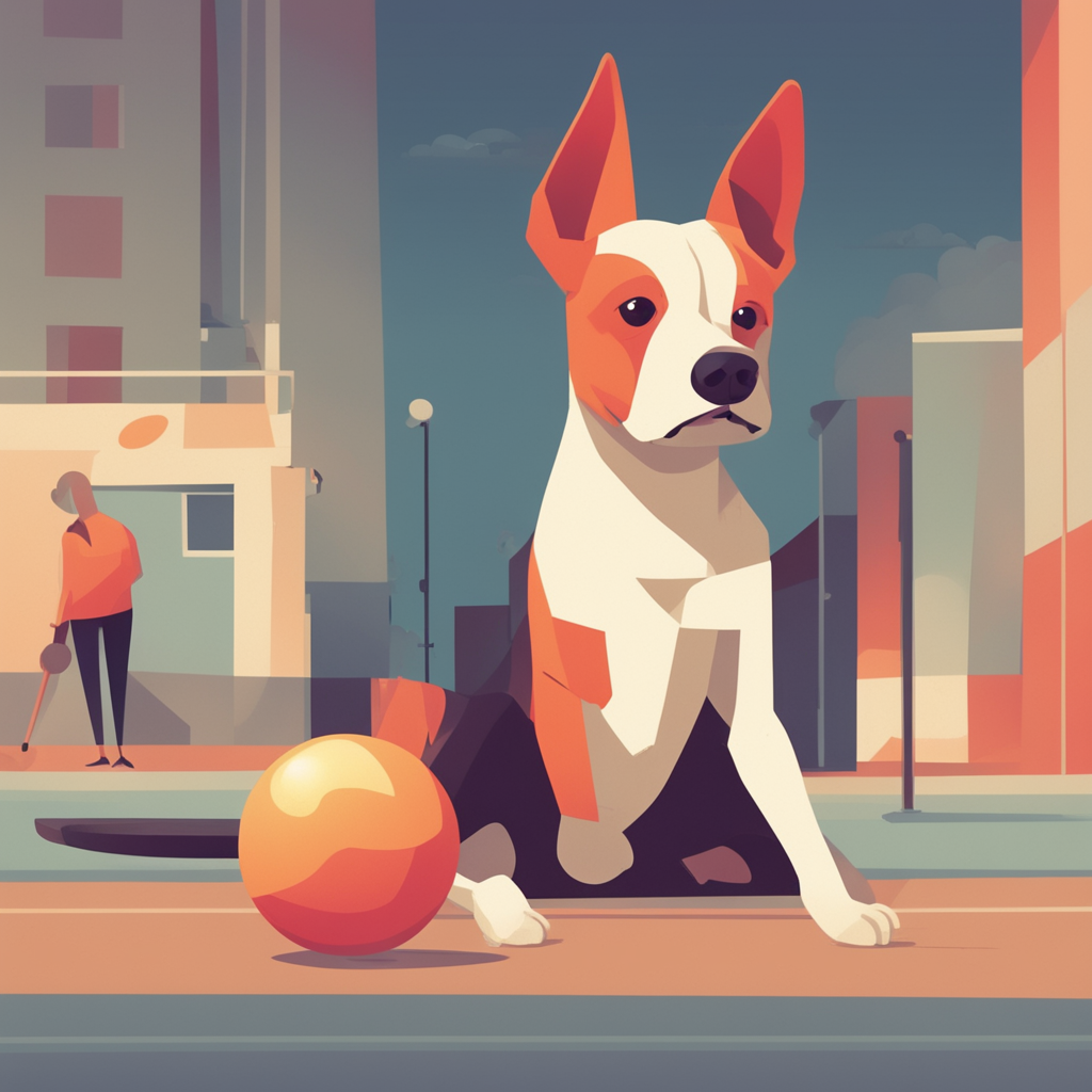 a dog playing with a ball