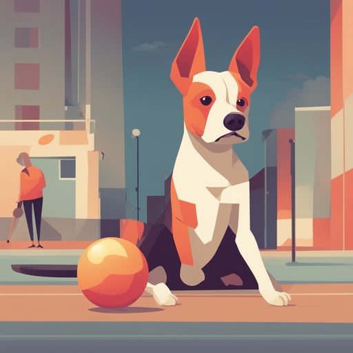 a dog playing with a ball