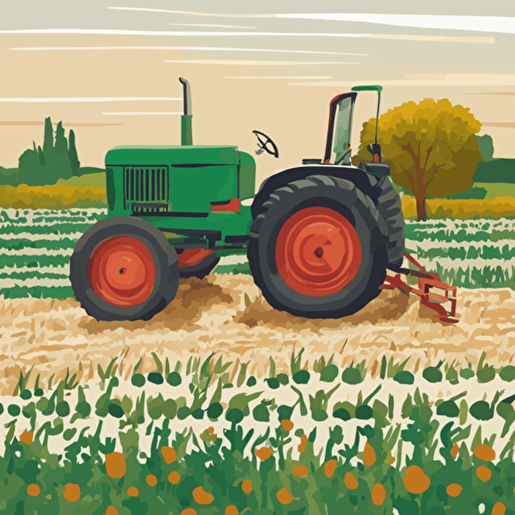 a tractor on a farm