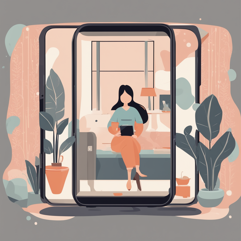 a woman inside a mobile phone