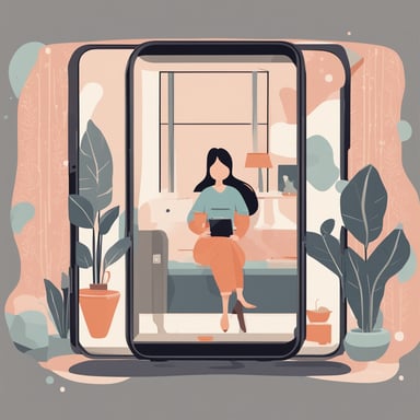 a woman inside a mobile phone