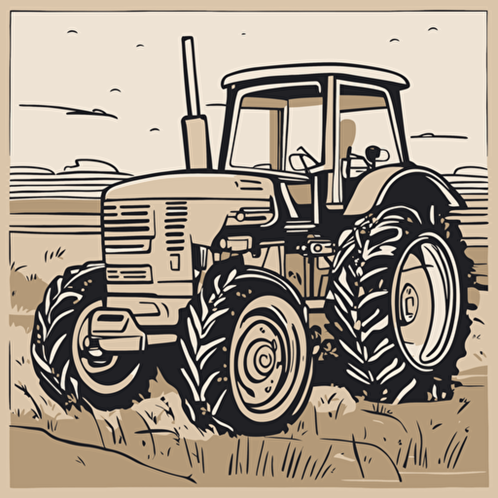 a tractor on a farm