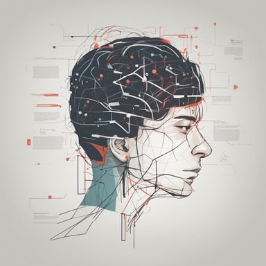 a person with their brain shown connected to a diagram