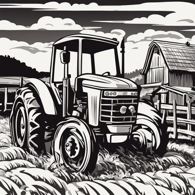 a tractor on a farm