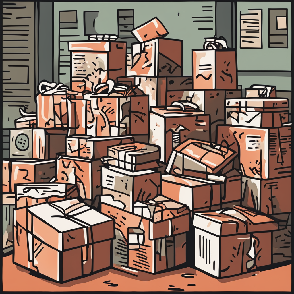 a pile of boxes