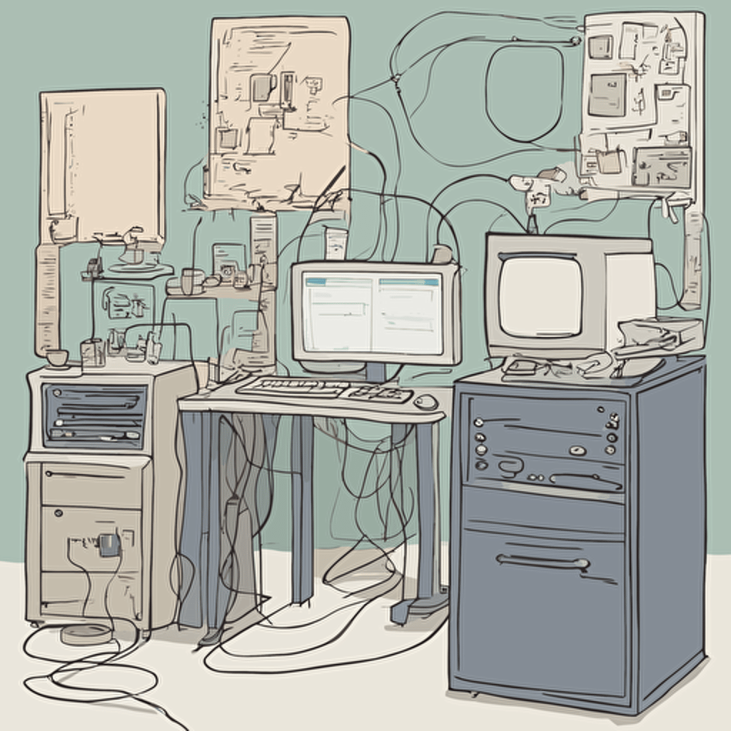 a diagram of a computer connected to a server