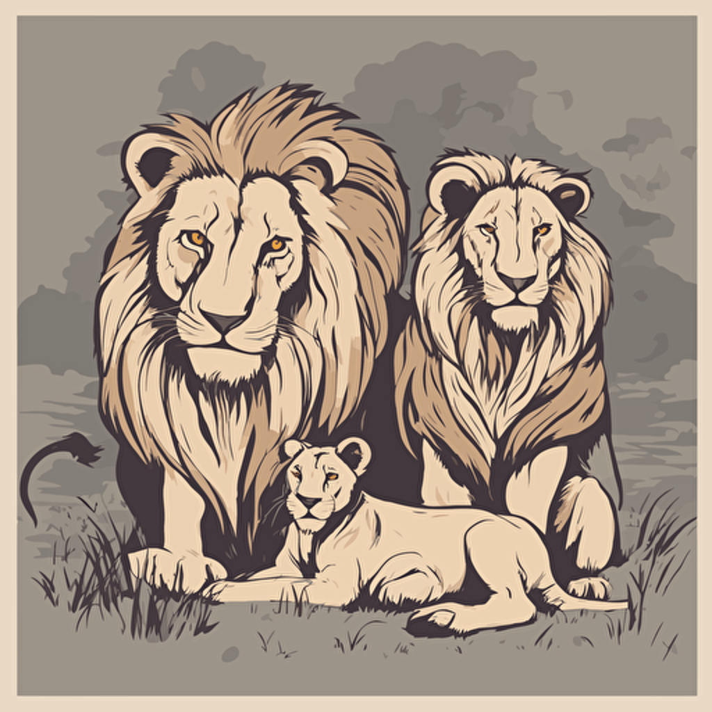 a family of lions