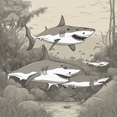 a family of sharks