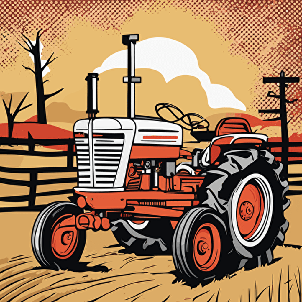 a tractor on a farm