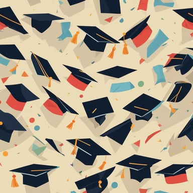 graduations hats in the air