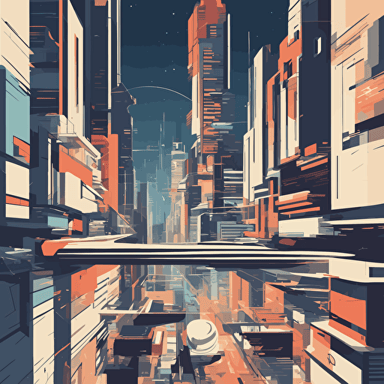 a futuristic cityscape