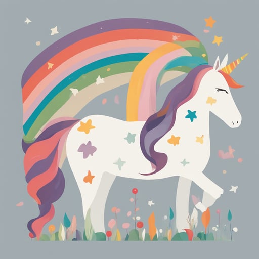 a unicorn with a rainbow