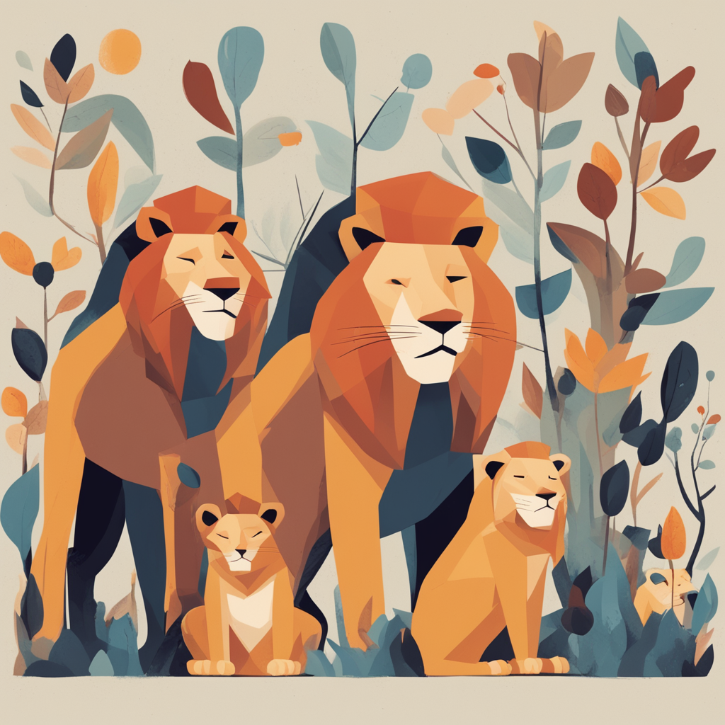 a family of lions