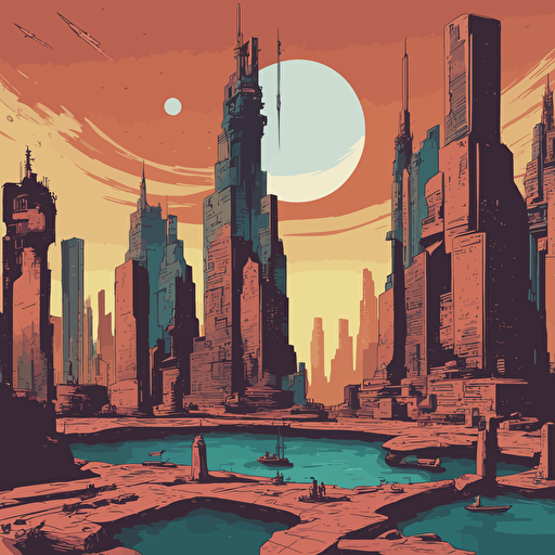 a futuristic cityscape