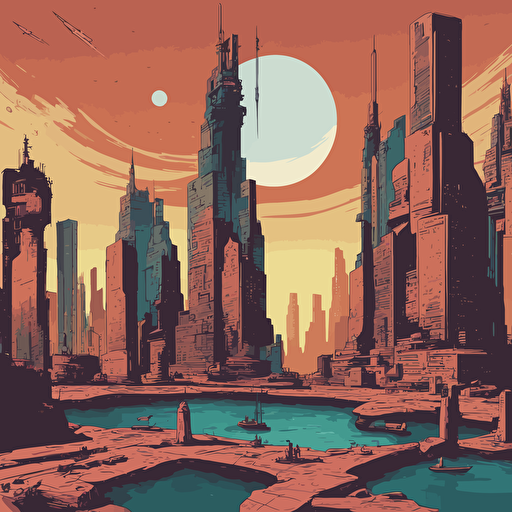 a futuristic cityscape